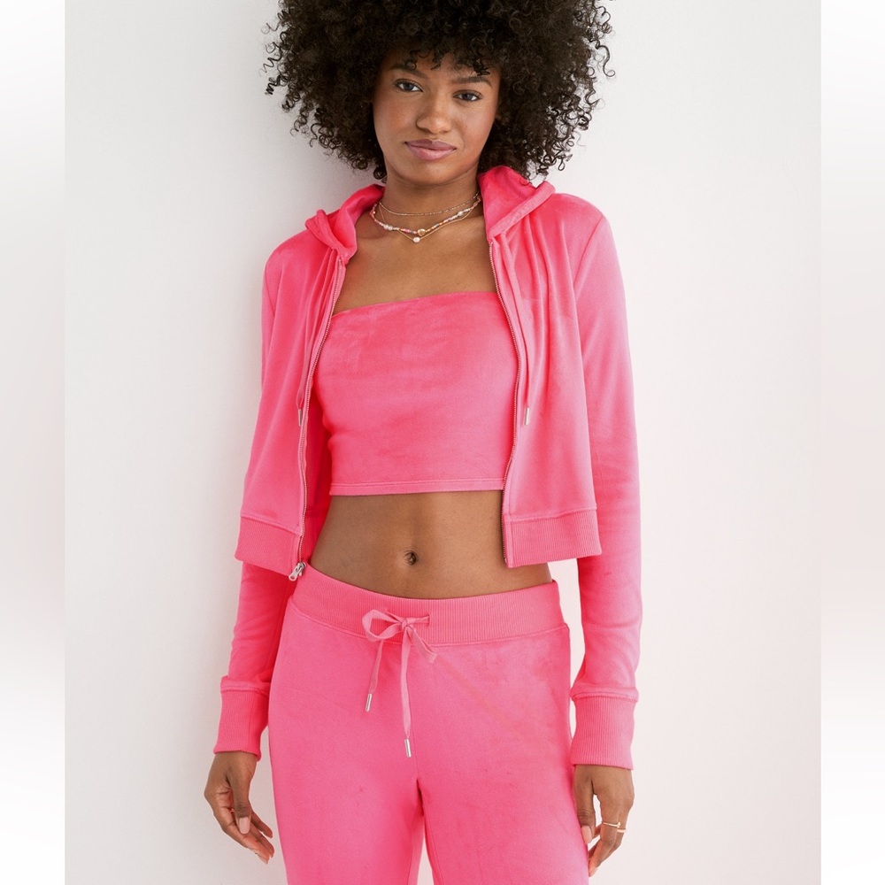 Aerie Dreamy Velour sweatpants and cropped hoodie set. Size small